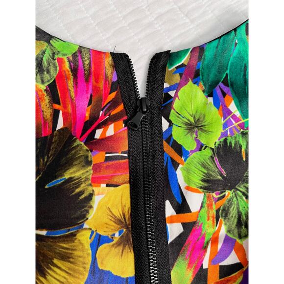 MILLY Tropical Print Sheath Dress Multi colored Floral Bodycon Dress Sz 4 - Picture 12 of 12